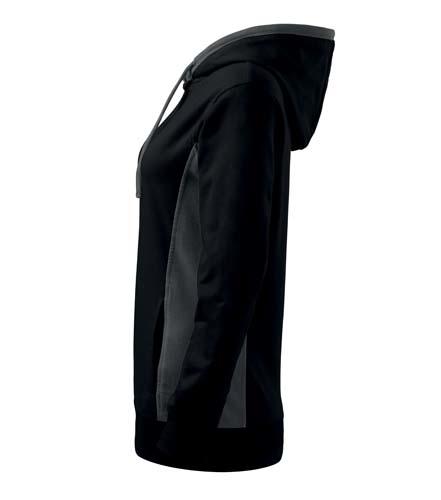 Malfini Women's Kangaroo Hoodie 280g/m2, Black-Grey