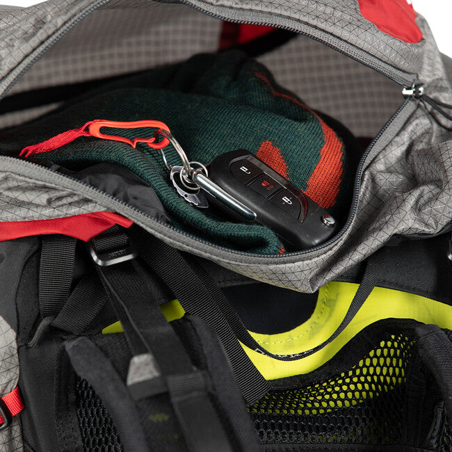 Osprey Eja Pro 55 Backpack, Dark Grey/Poinsettia Red
