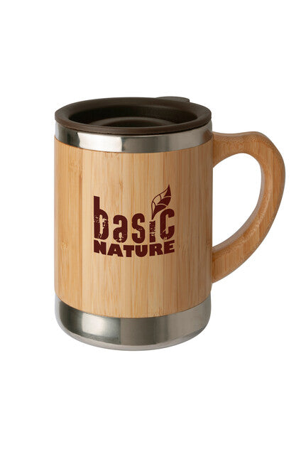 BasicNature Bamboo Bambusový hrnček z nehrdzavejúcej ocele 0.3L