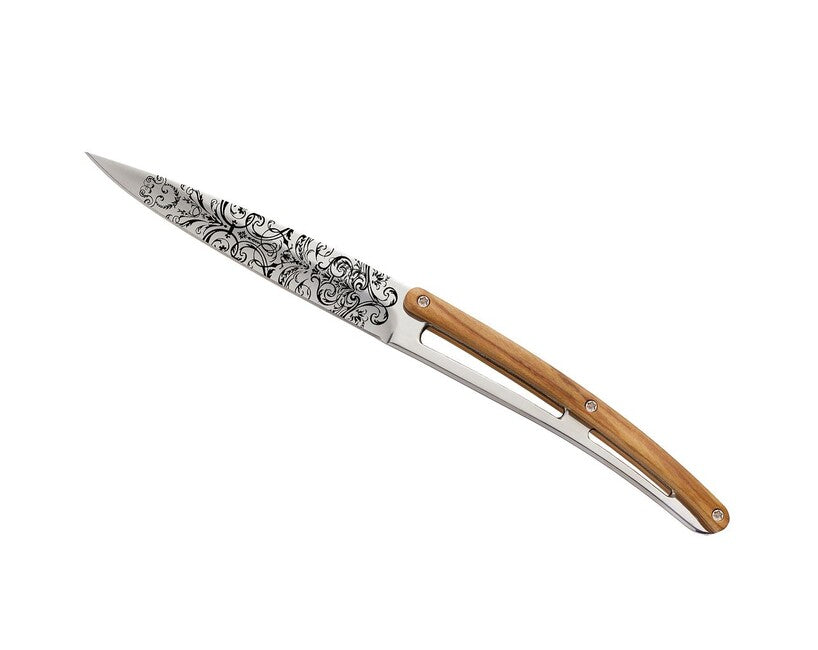 Deejo Tattoo Grand Siecle Steak Knife Set 6pcs, Polished Finish, Olive Wood