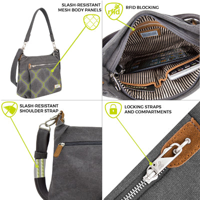 Travelon Taška proti krádeži sivý Heritage Hobo bag