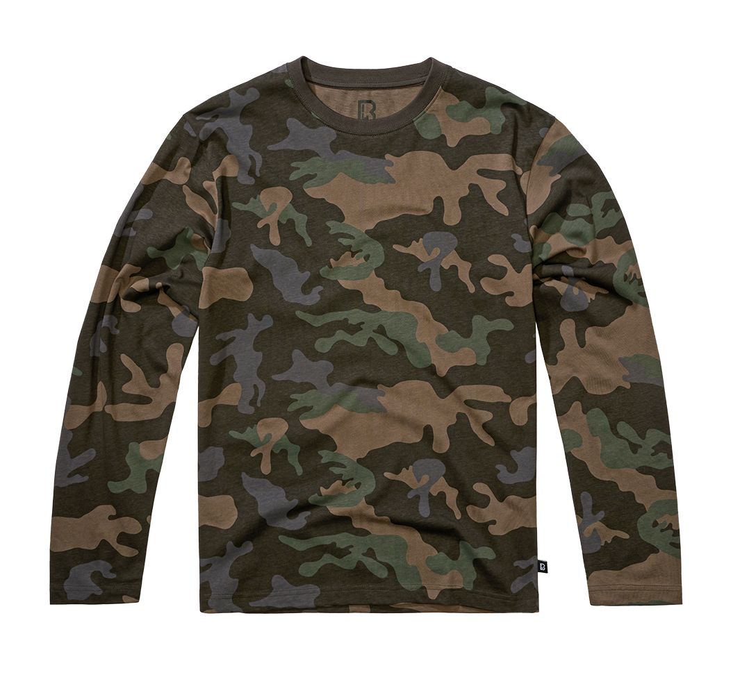 Brandit Premium tričko s dlhým rukávom, dark camo