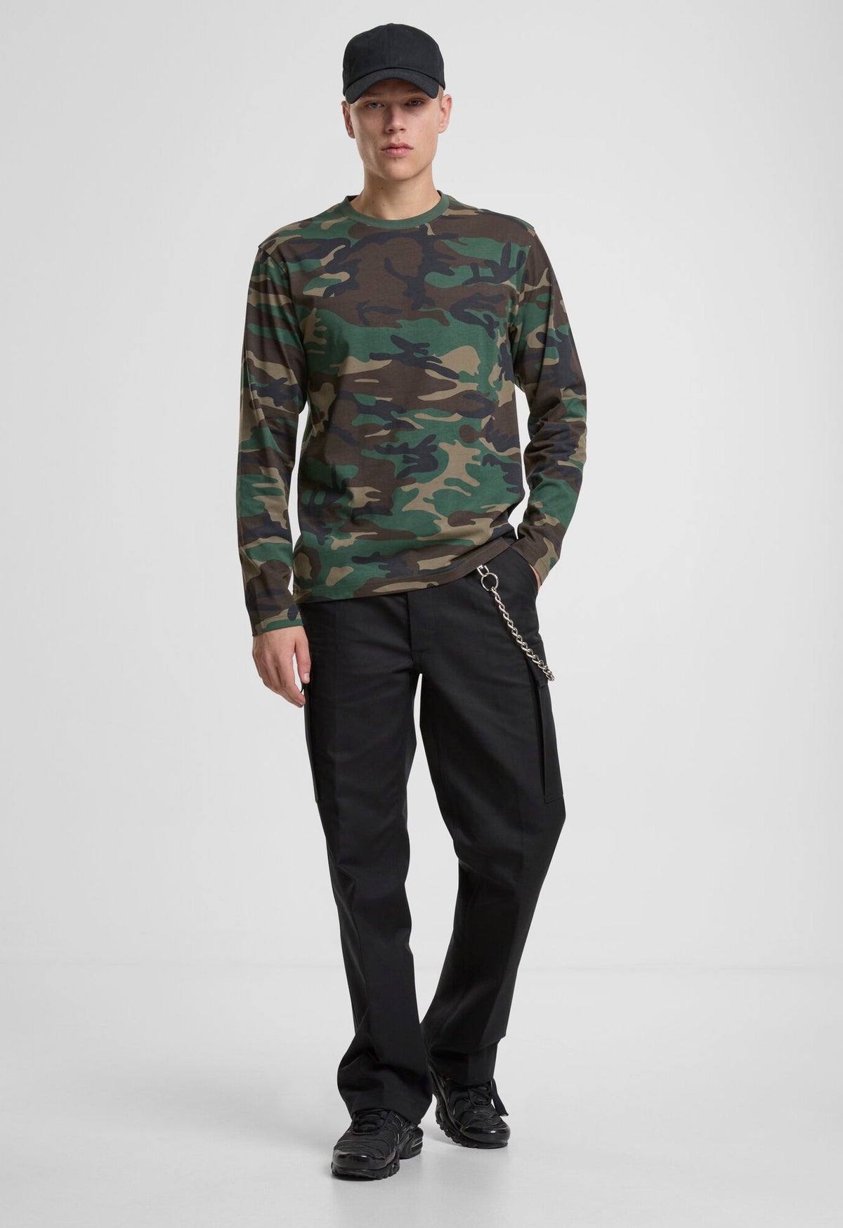 Brandit Premium tričko s dlhým rukávom, woodland