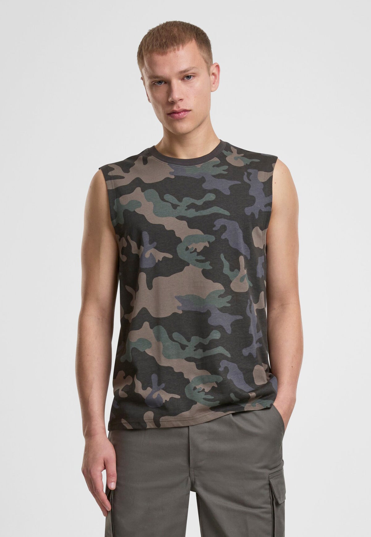 Brandit tričko bez rukávov, dark camo