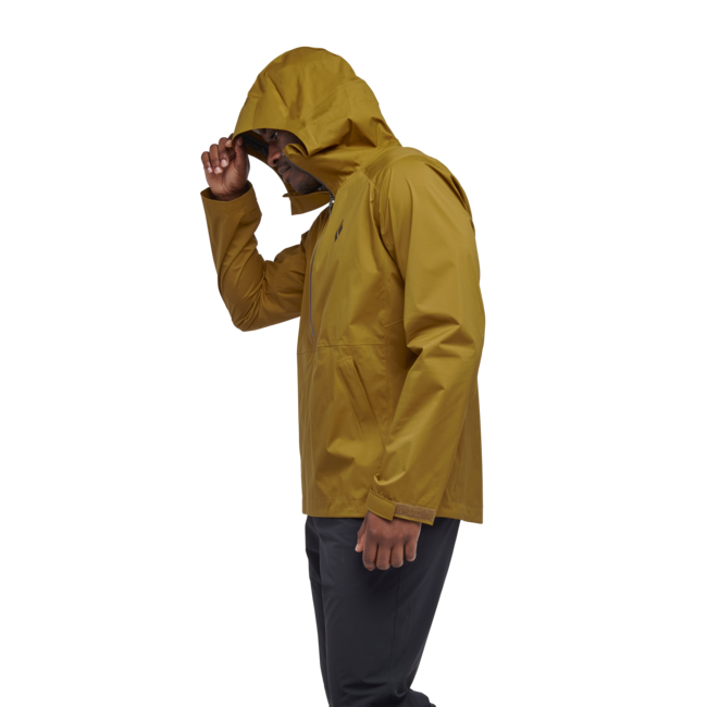 Black Diamond Stormline Stretch Anorak Women's Men's Rain Jacket, Dark Curry