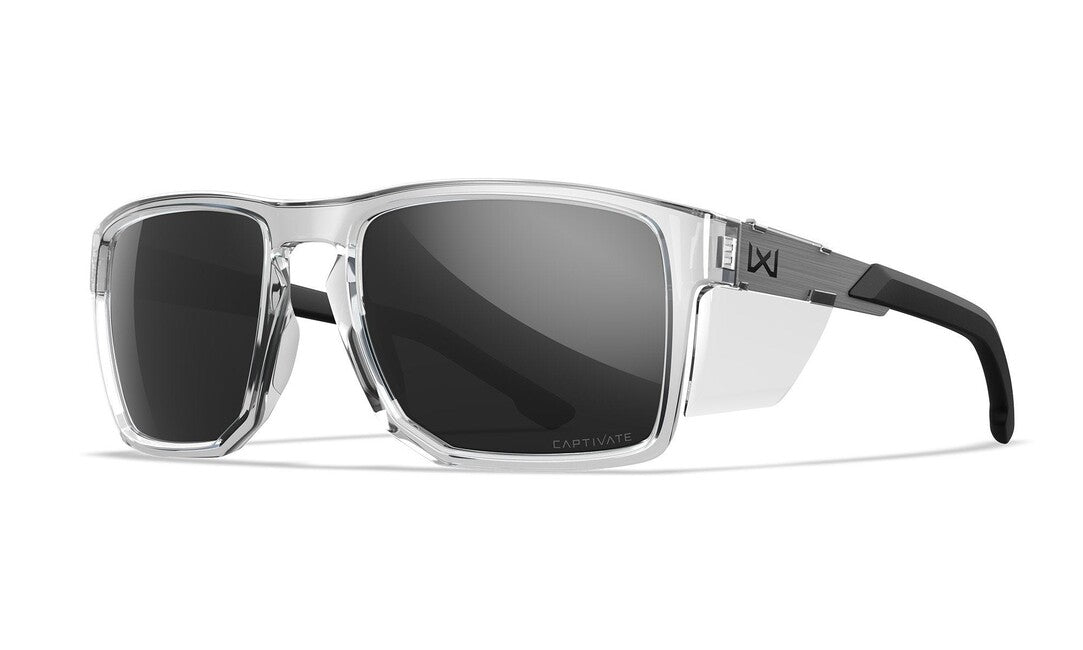 Wiley X Apex Sunglasses, Captivate Grey / Gloss Crystal Clear
