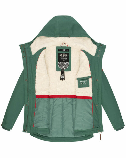Marikoo Bikoo Women's Winter Parka with Hood, Dusty Green