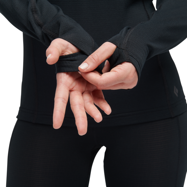 Black Diamond Coefficient Lt Women's Long Sleeve Zip Shirt, Black