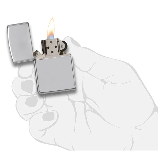 Zippo Lighter, High Polish Chrome