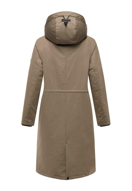 Marikoo Ledalaa Women's Winter Parka with Hood, Stone Brown