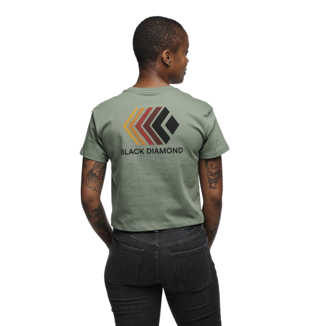 Black Diamond Women's Faded Crop T-Shirt, Laurel Green