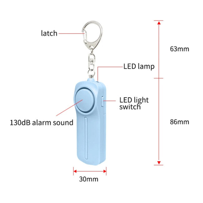 W&G SHIELD SOS Προσωπικός συναγερμός με Φακό LED και Αλυσίδα Έλξης Ενεργοποίησης, Μαύρο
