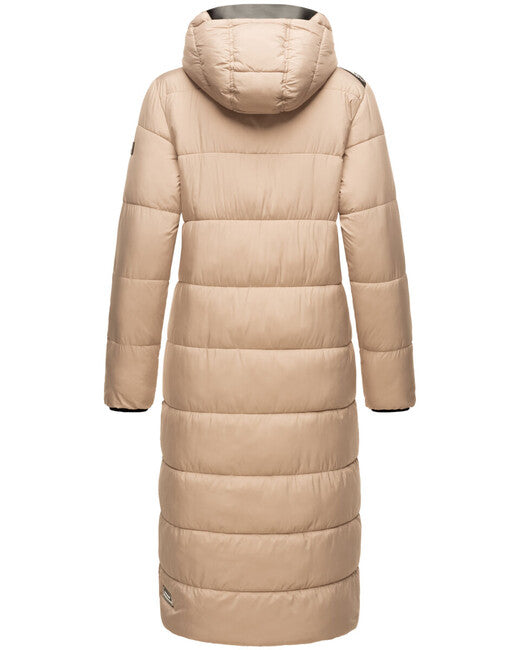 Navahoo Women's Long Winter Jacket with Hood Isalie, Taupe