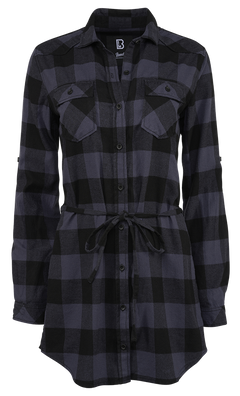 Brandit Lucy women's long shirt, grey black
