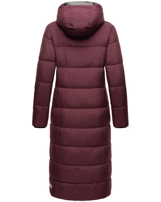 Navahoo Women's Long Winter Jacket with Hood Isalie, Wine