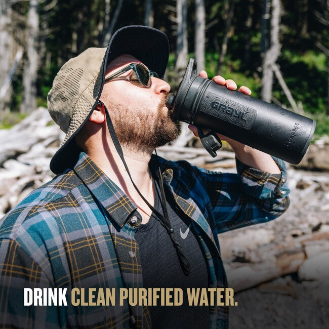 GRAYL GeoPress Purifier Water Bottle, Covert Black