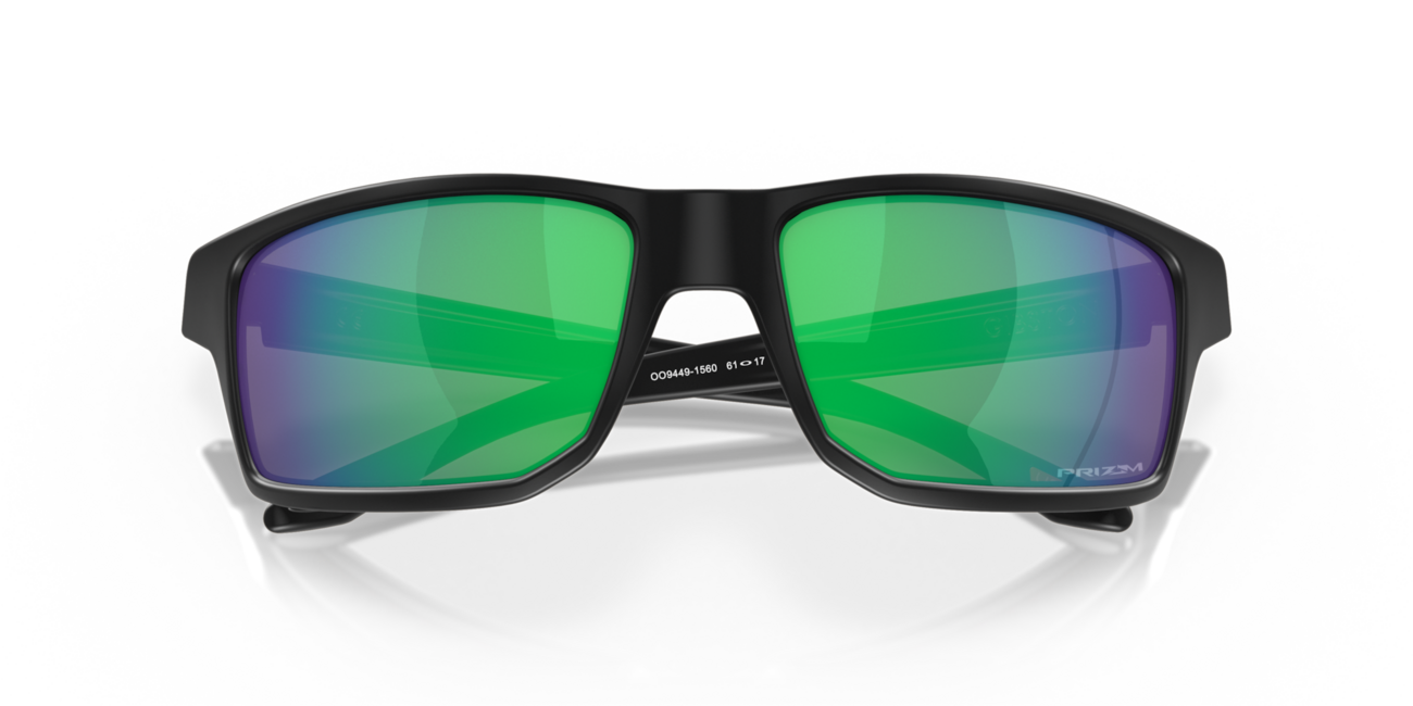 Oakley GIBSTON Sunglasses, Matte Black Frame, Prizm Jade Lenses, 61