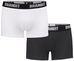 Brandit Boxers with Logo 2-pack, White-Black