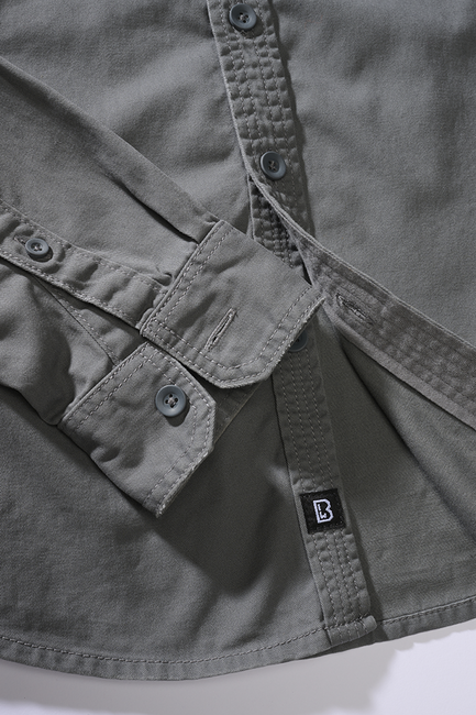 Brandit Vintage Long Sleeve Shirt, Charcoal Grey