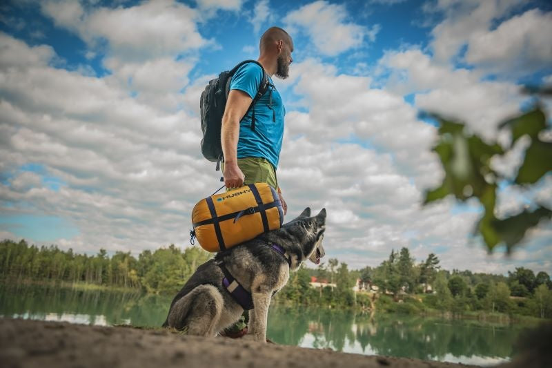 HUSKY Enjoy Long Sleeping Bag, Navy Blue Orange