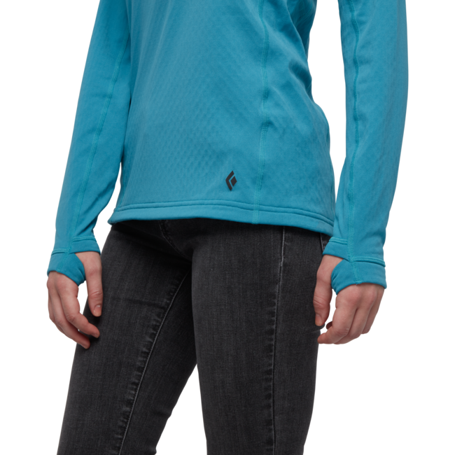 Black Diamond Coefficient Women's Fleece Hoodie, Cerulean Blue