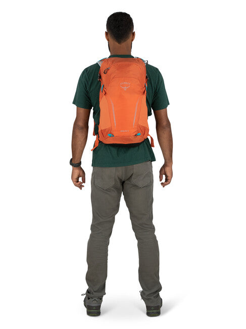 Osprey Hikelite 18 Hiking Backpack, Koi Orange/Blue Venture
