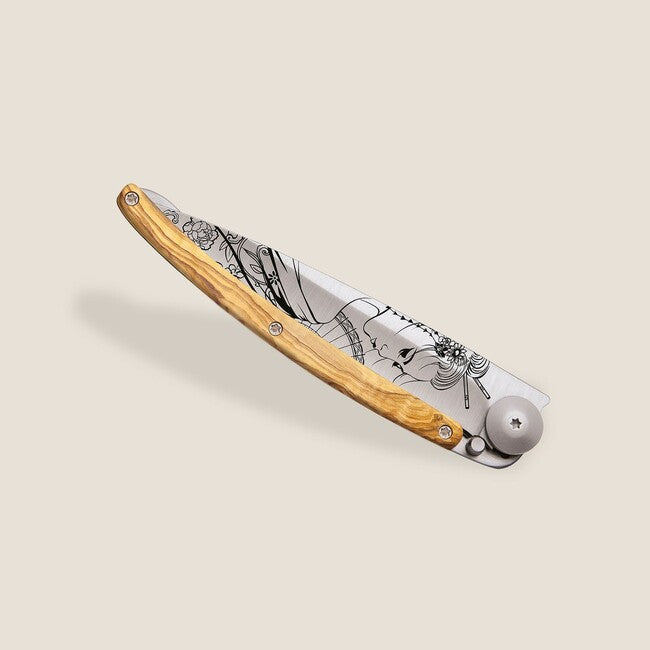 Deejo Tattoo Geisha Folding Knife Wood
