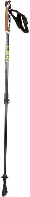 LEKI Spin Shark SL Nordic Walking Poles, Silver Grey-Dark Anthracite-Lime, 100-130 cm