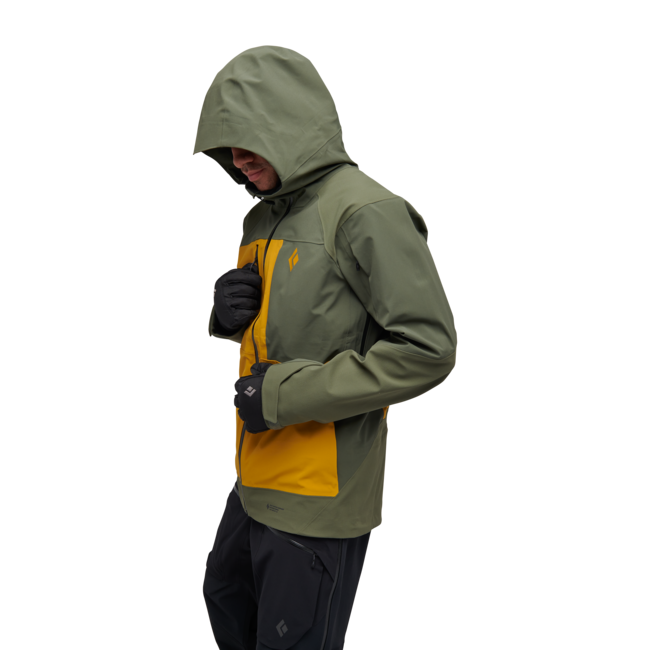 Black Diamond Women's Recon Stretch Pro Men's Shell Ski Jacket, Tundra-Amber