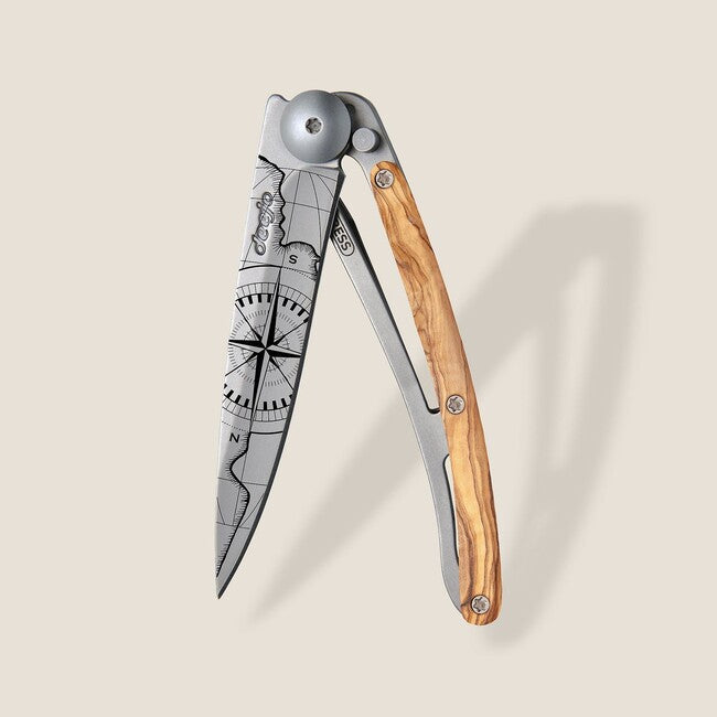 Deejo Tattoo Terra Incognita Folding Knife, Wood