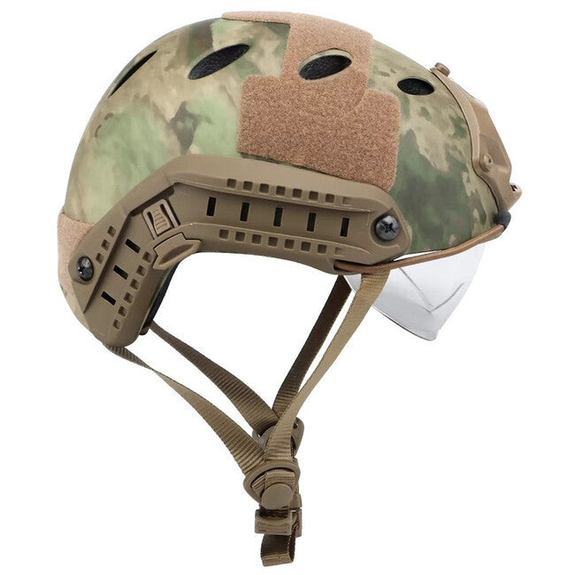 DRAGOWA Tactical Fast PJ Tactical Helmet with Bolt Goggles, Digital Desert
