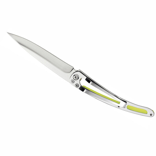 Deejo Blossom Folding Knife, Yellow Tattoo