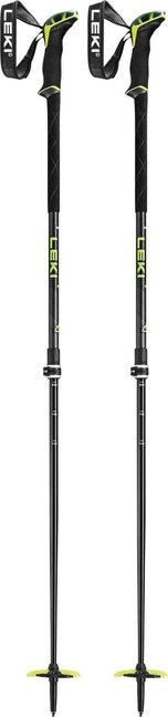 LEKI Guide 2 Ski Mountaineering Poles, Black/Neon Yellow/Dark Anthracite
