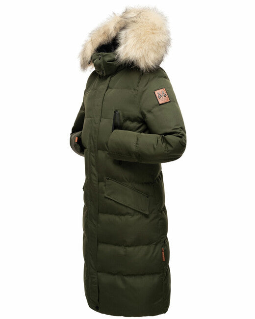 Marikoo Schneesternchen Women's Winter Jacket with Hood, Olive