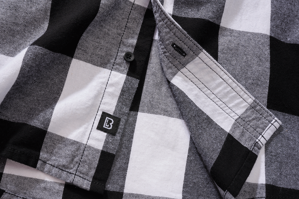 Brandit Check Shirt Short Sleeve, White/Black