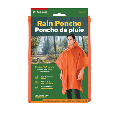 Coghlans Lightweight Poncho, Orange