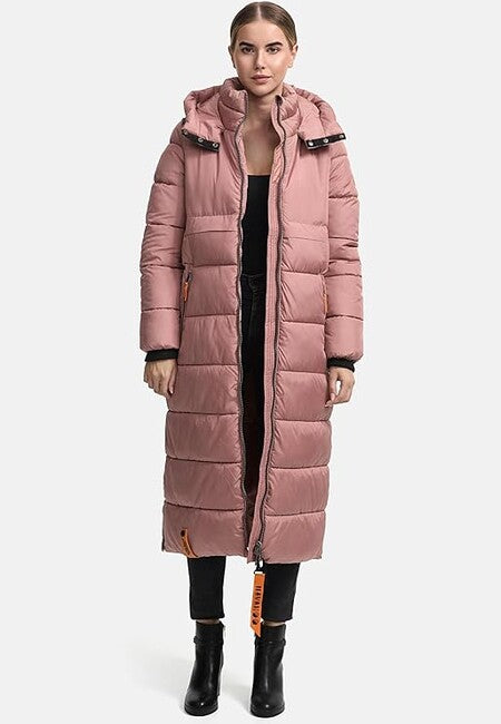 Navahoo Women's Long Winter Jacket with Hood Kristallblume, Pastel Purple