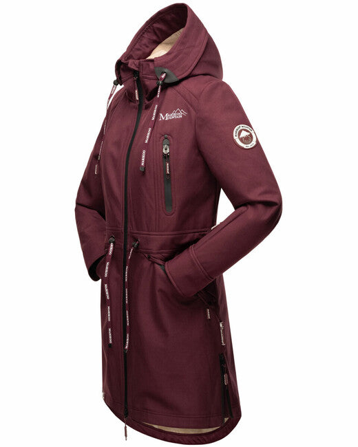 Marikoo Racquelle Women's Softshell Jacket with Hood, Wine
