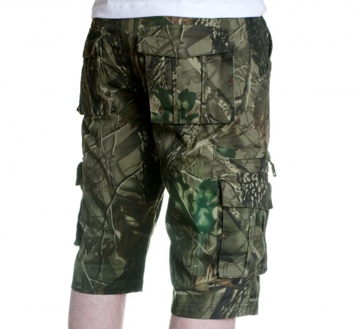 Loshan kraťasy Leafy vzor Real tree tmavé