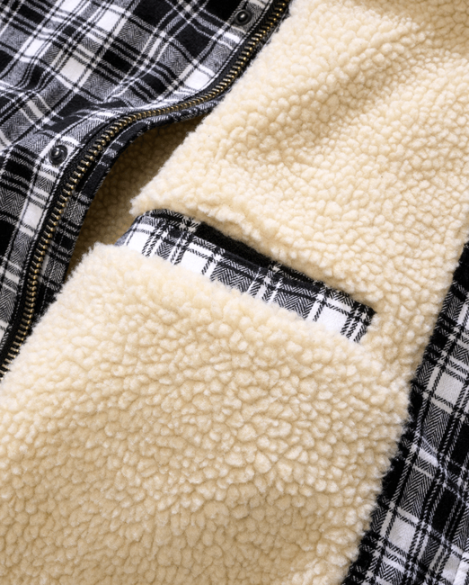 Brandit Classic Sherpa Jacket, White-Black