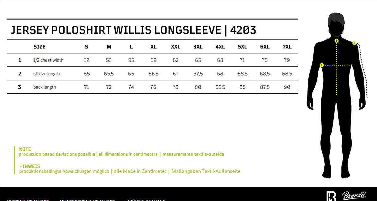Brandit Willis Long Sleeve Polo Shirt, Black