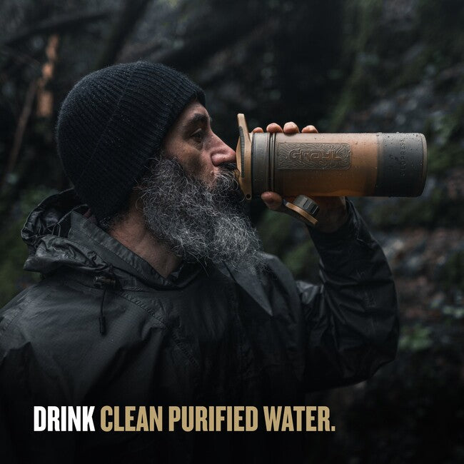 GRAYL GeoPress Purifier Water Bottle, Coyote Brown