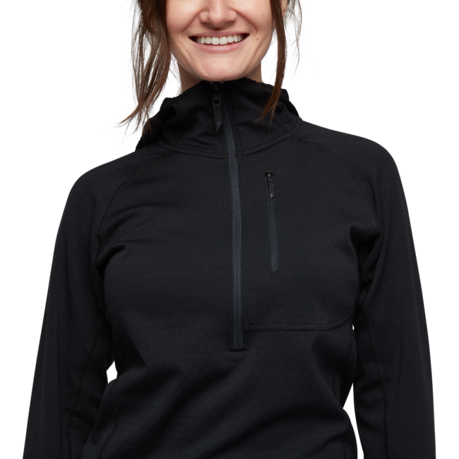 Black Diamond Coefficient Women's Fleece Hoodie, Black