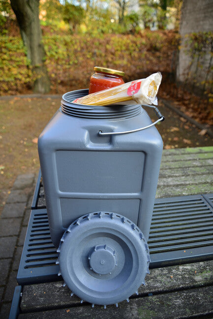 BasicNature Wide-Mouth Container Grey 30L Square