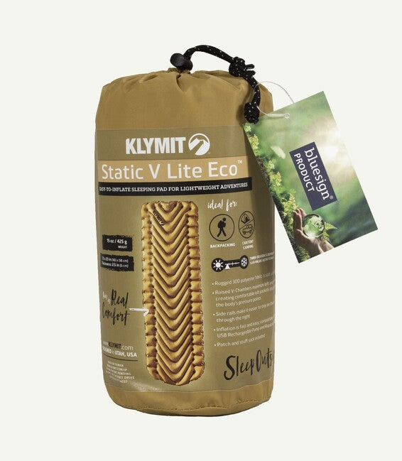 Klymit Static V Lite ECO Sleeping Pad, Light Gold