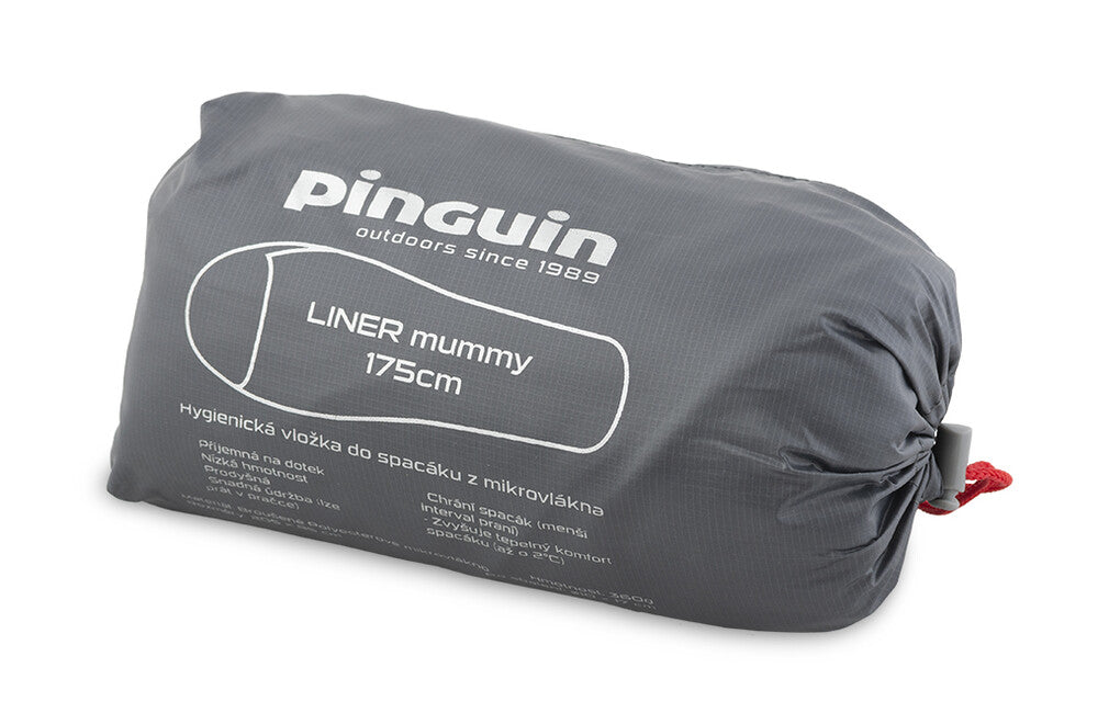 Pinguin Hygienical Sleeping Bag Liner Mummy Grey 175cm