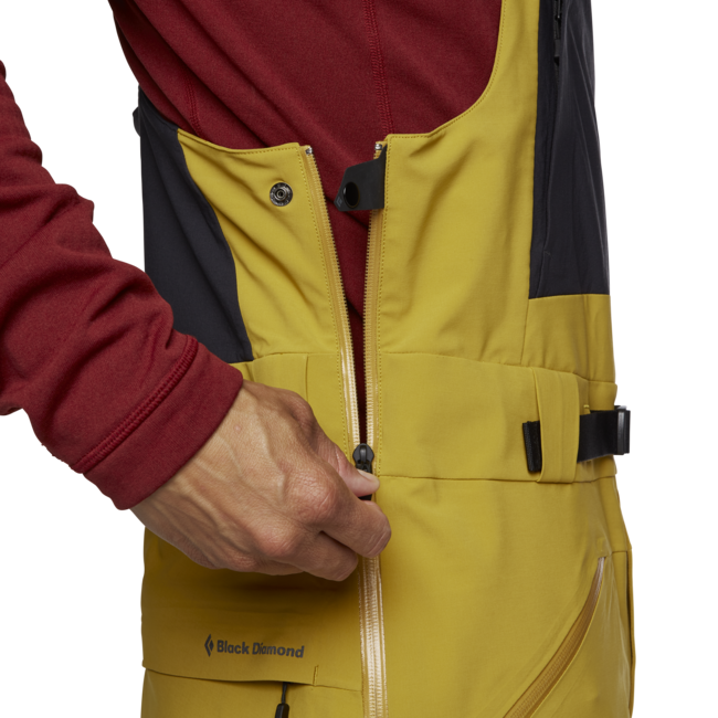 Black Diamond Recon Stretch Bibs Men's Bib Pants, Amber-Black