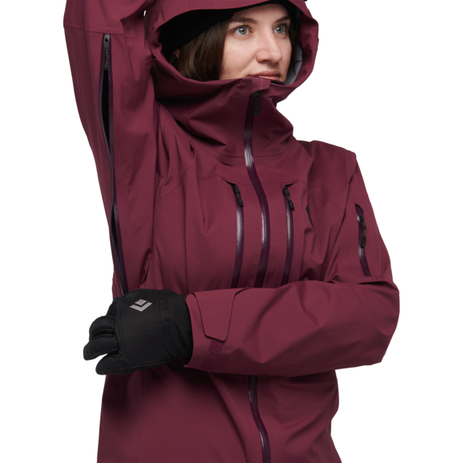 Black Diamond Women's Recon Lt Stretch Shell Ski Jacket, Blackberry
