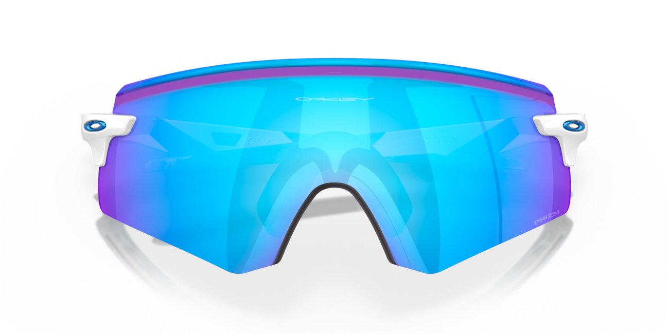 Oakley ENCODER Sunglasses, Polished White, Prizm Sapphire