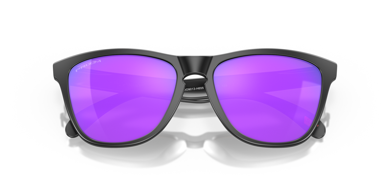 Oakley FROGSKINS Sunglasses, Matte Black Frame, Prizm Violet Lenses, 55